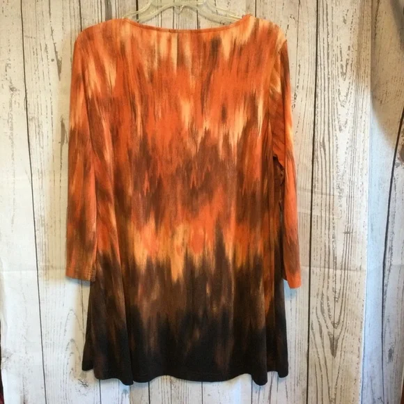 Linea by Louis Dell’Olio Oversized Baggy Orange Shades Longer Top Size Large - Picture 4 of 5